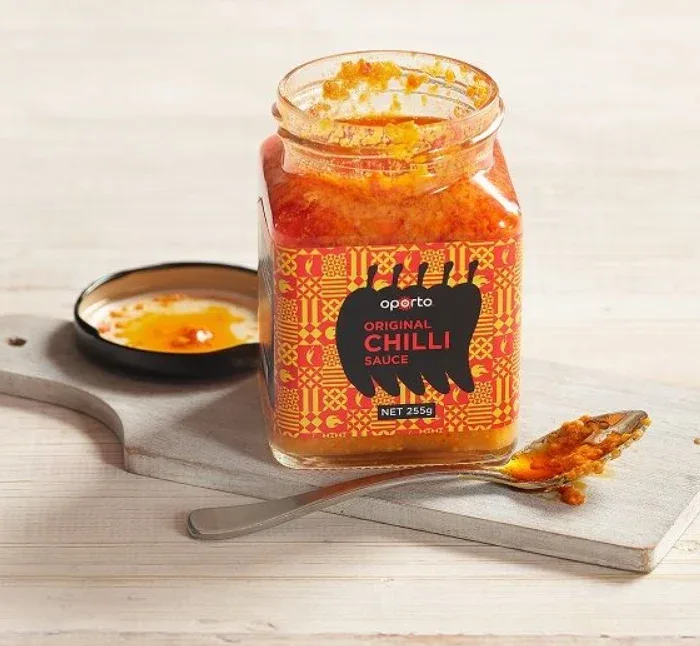 Original Chilli Sauce Jar on the Oporto Menu